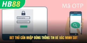 Bet thủ cần nhập đúng thông tin để xác minh SĐT